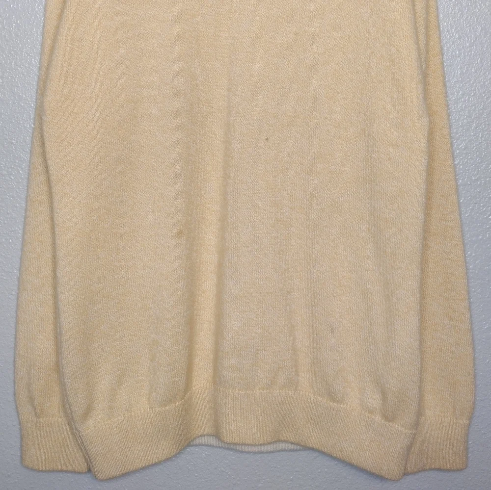 Saks Fifth Avenue Cashmere Cotton Pullover Quarter Zip Long Sleeve Sweater Sz L
